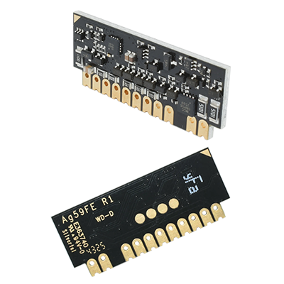 El Ag59FE es un módulo controlador para dispositivos alimentados (PD) mediante Power-over-Ethernet, diseñado para combinarse con un convertidor DC/DC y ofrecer una solución PoE completa. Extrae energía de cables Ethernet Categoría 5 convencionales bajo el estándar IEEE 802.3.